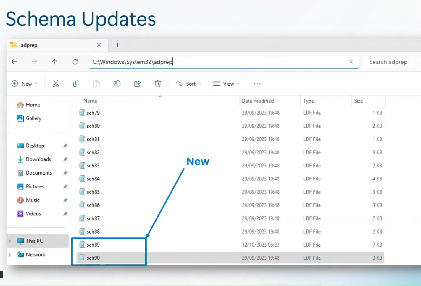 Windows server 2025 schema updates