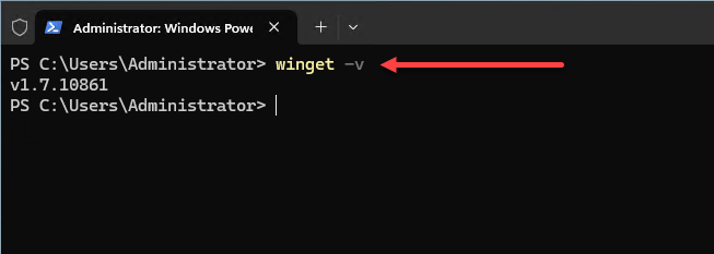 Viewing the version of winget you have installed