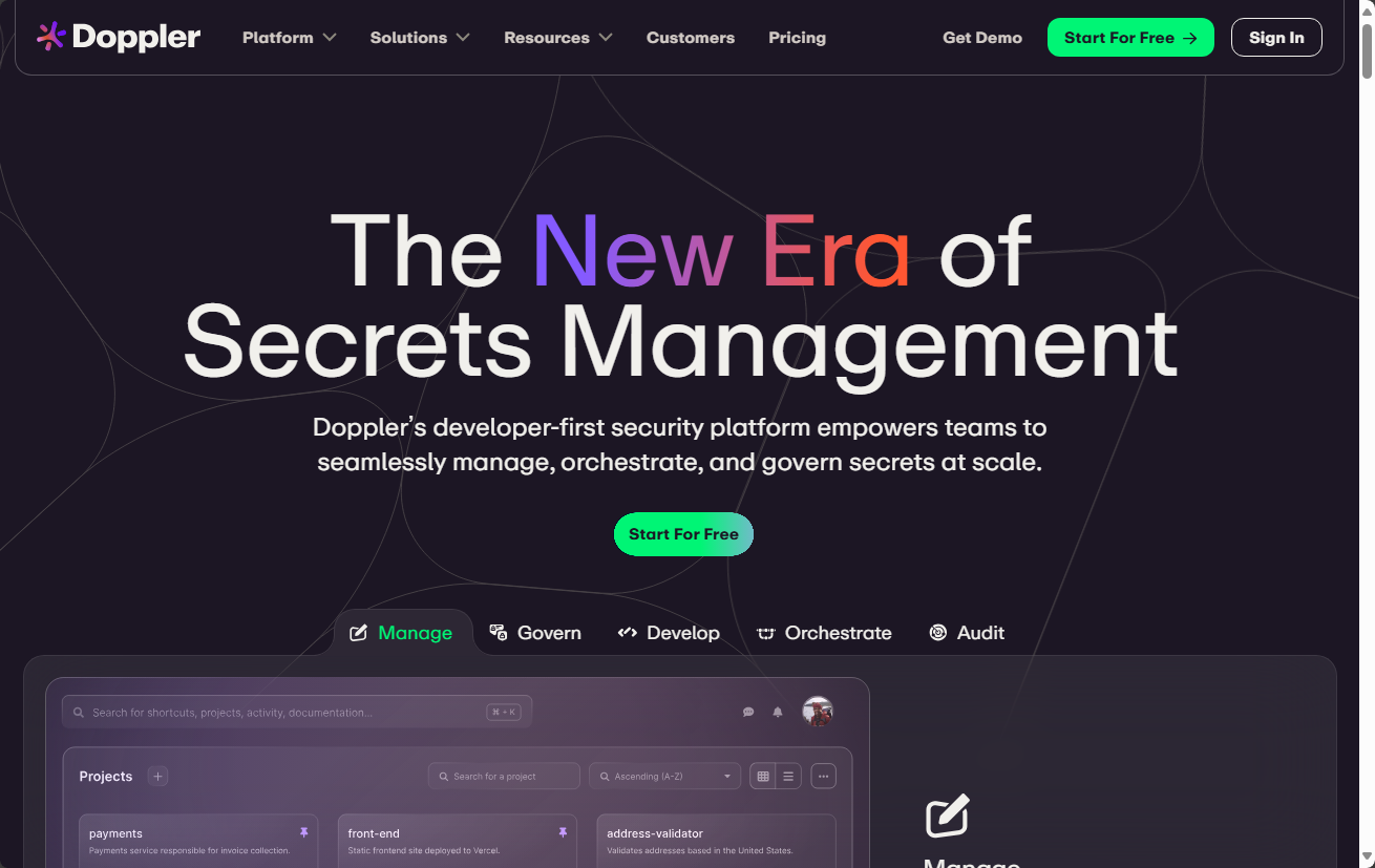 Doppler secrets management