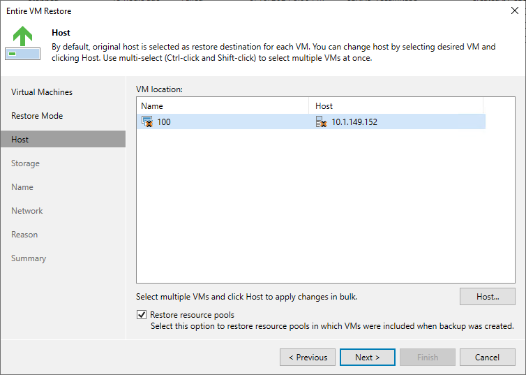 Choose your proxmox ve host