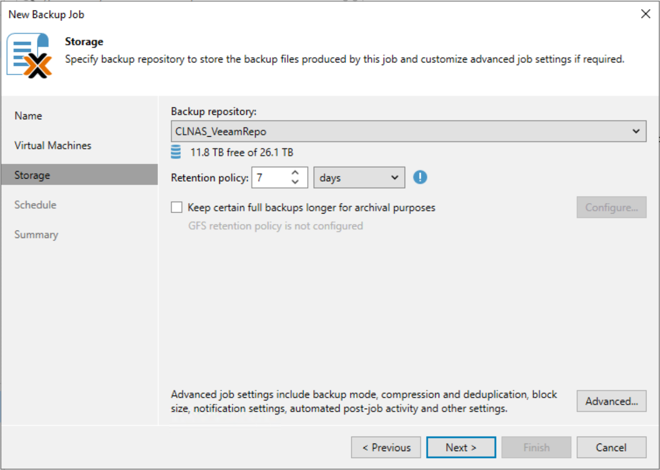 Choose your veeam backup storage