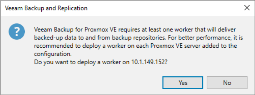 Message about deploying a worker to your proxmox ve server host