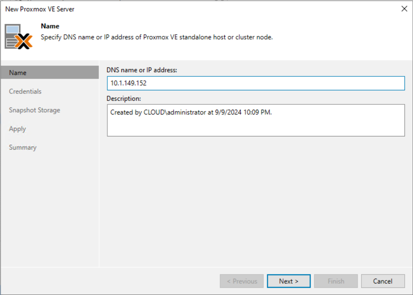 New proxmox ve server wizard