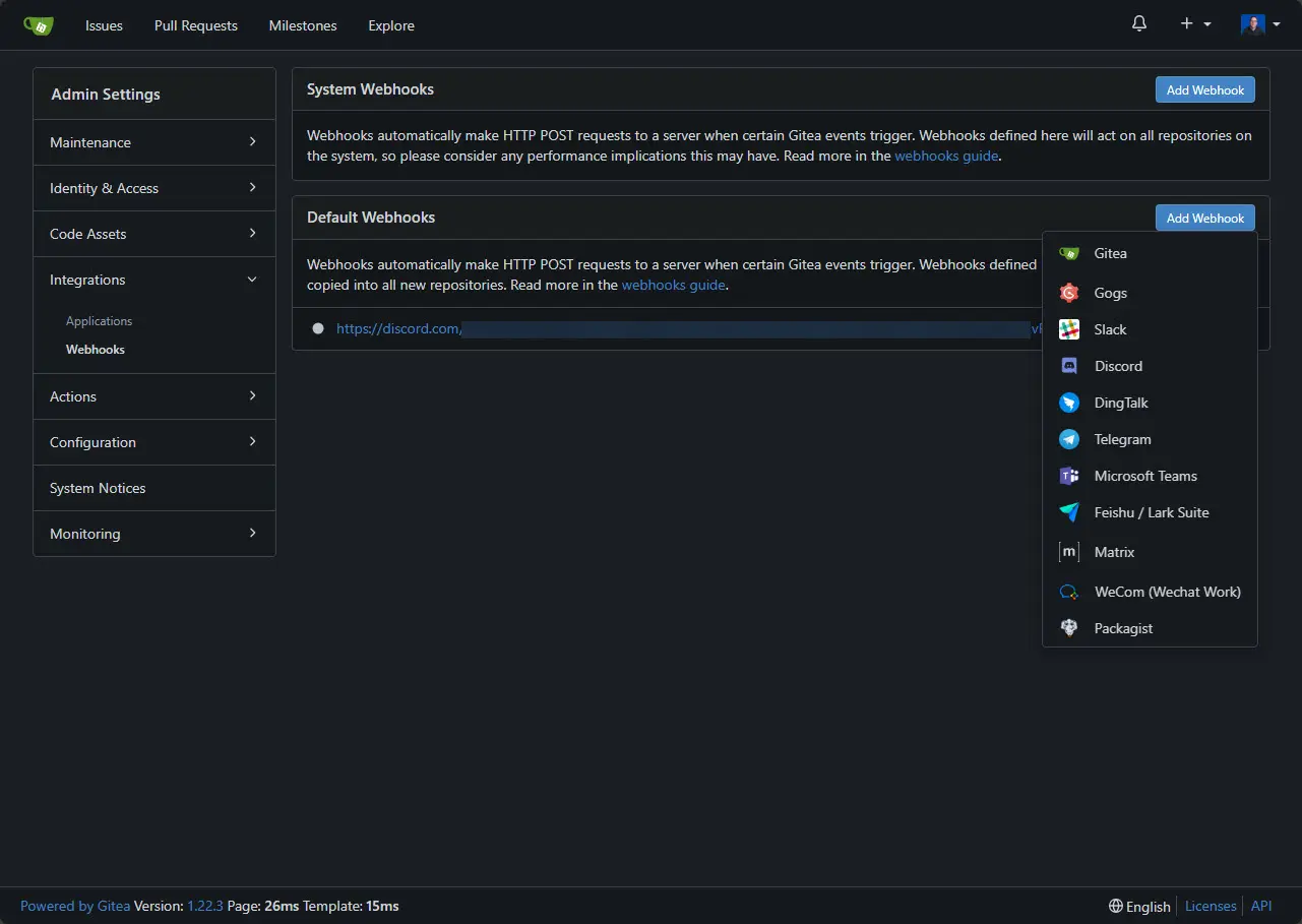Gitea integrations list
