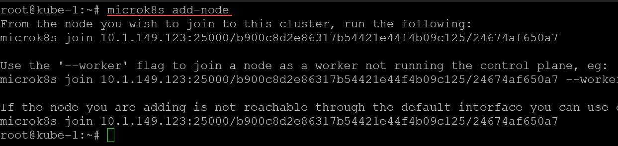 Adding a node to microk8s