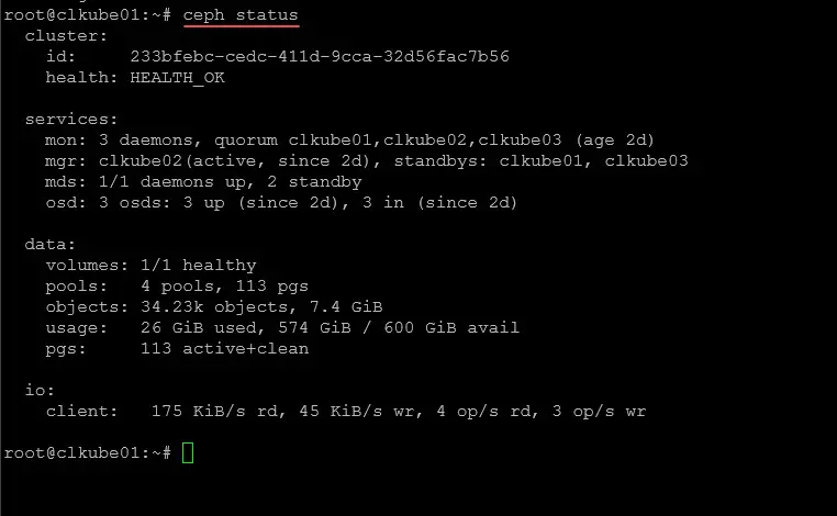 Microceph running as storage for a microk8s kubernetes cluster