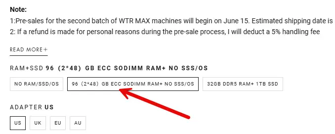 Aoostar wtr max supports ecc memory
