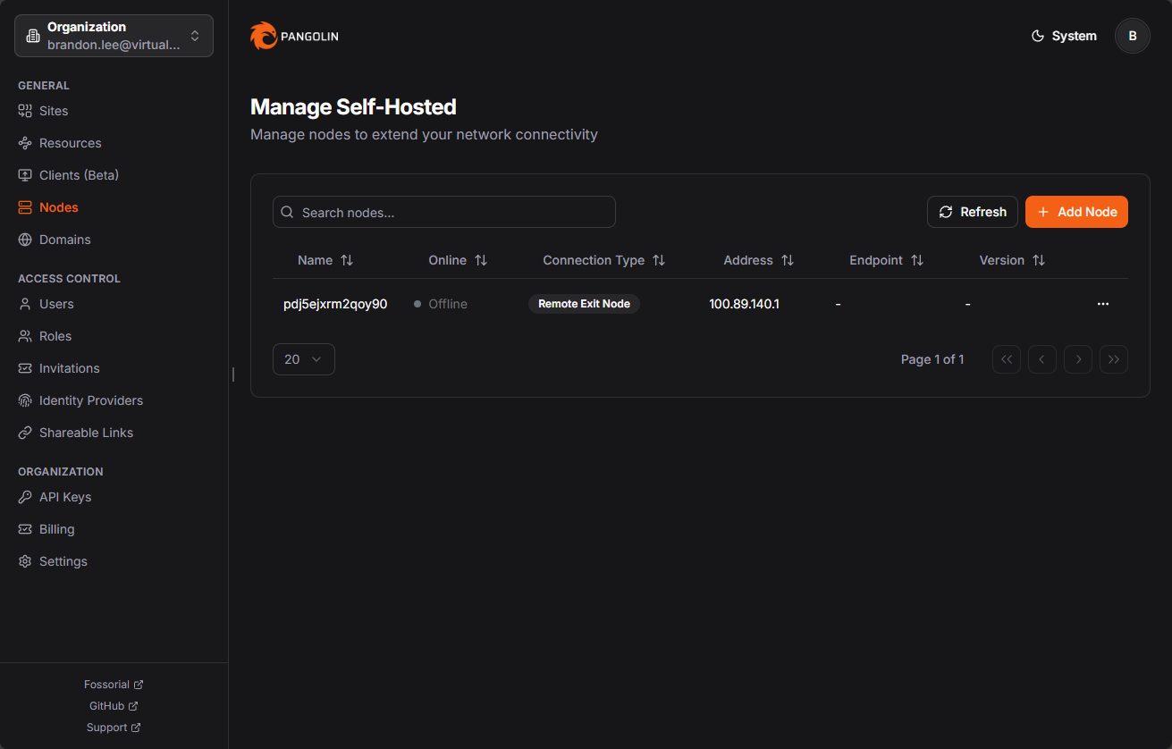 Pangolin node is now adopted