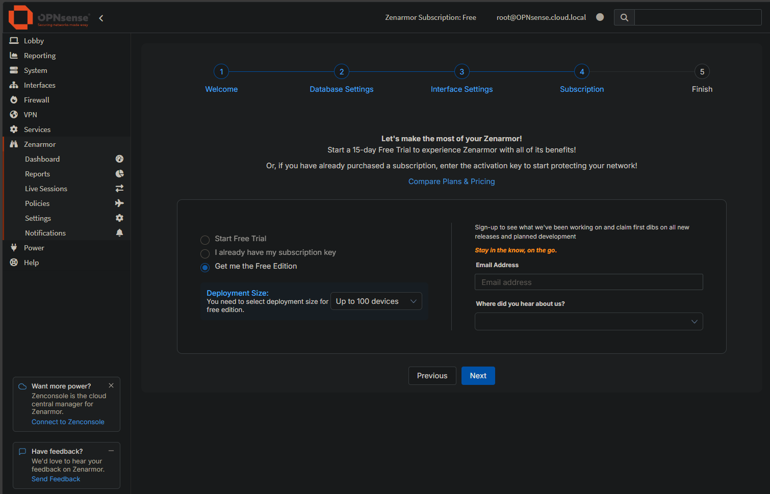 Choose your zenarmor subscription