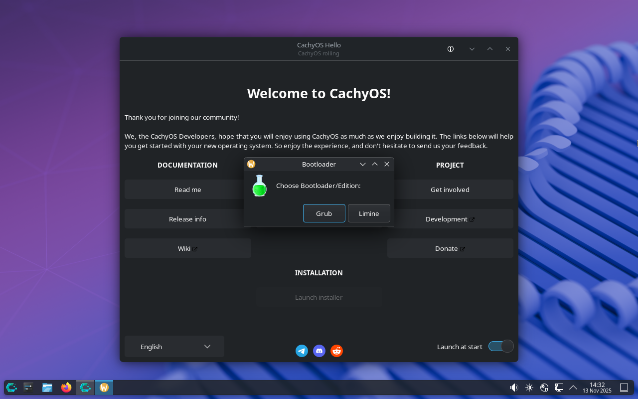 Choose the bootloader