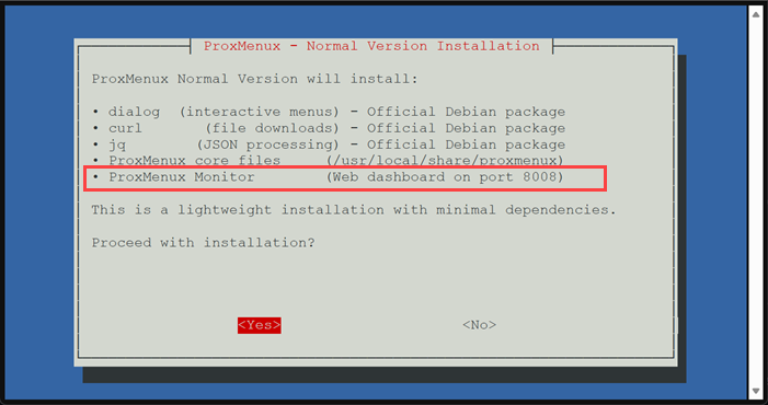 Installing the proxmenux along with proxmenux monitor