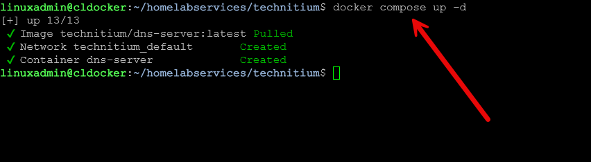 Bringing the technitium container up