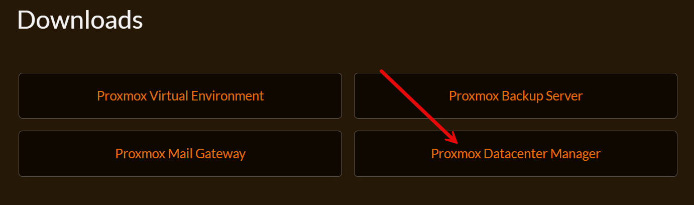 Downloading the proxmox datacenter manager 1.0 iso image