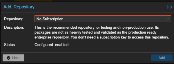 No subscription repo for proxmox