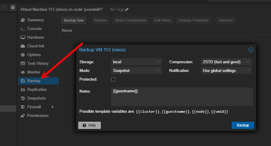 Proxmox backup framework