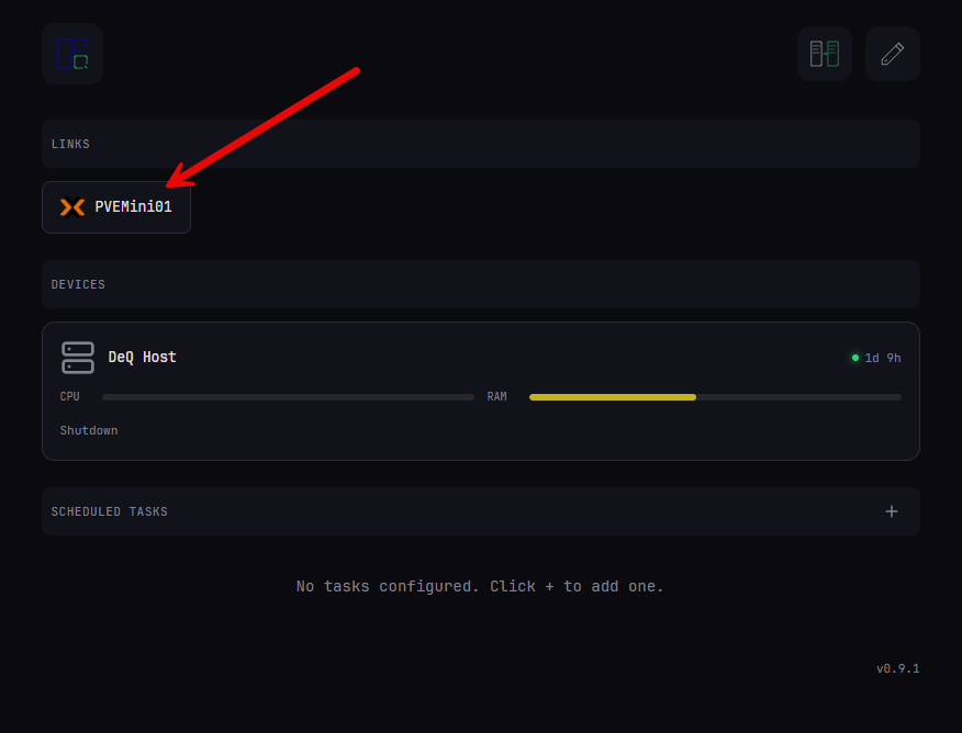 Proxmox server url added to deq