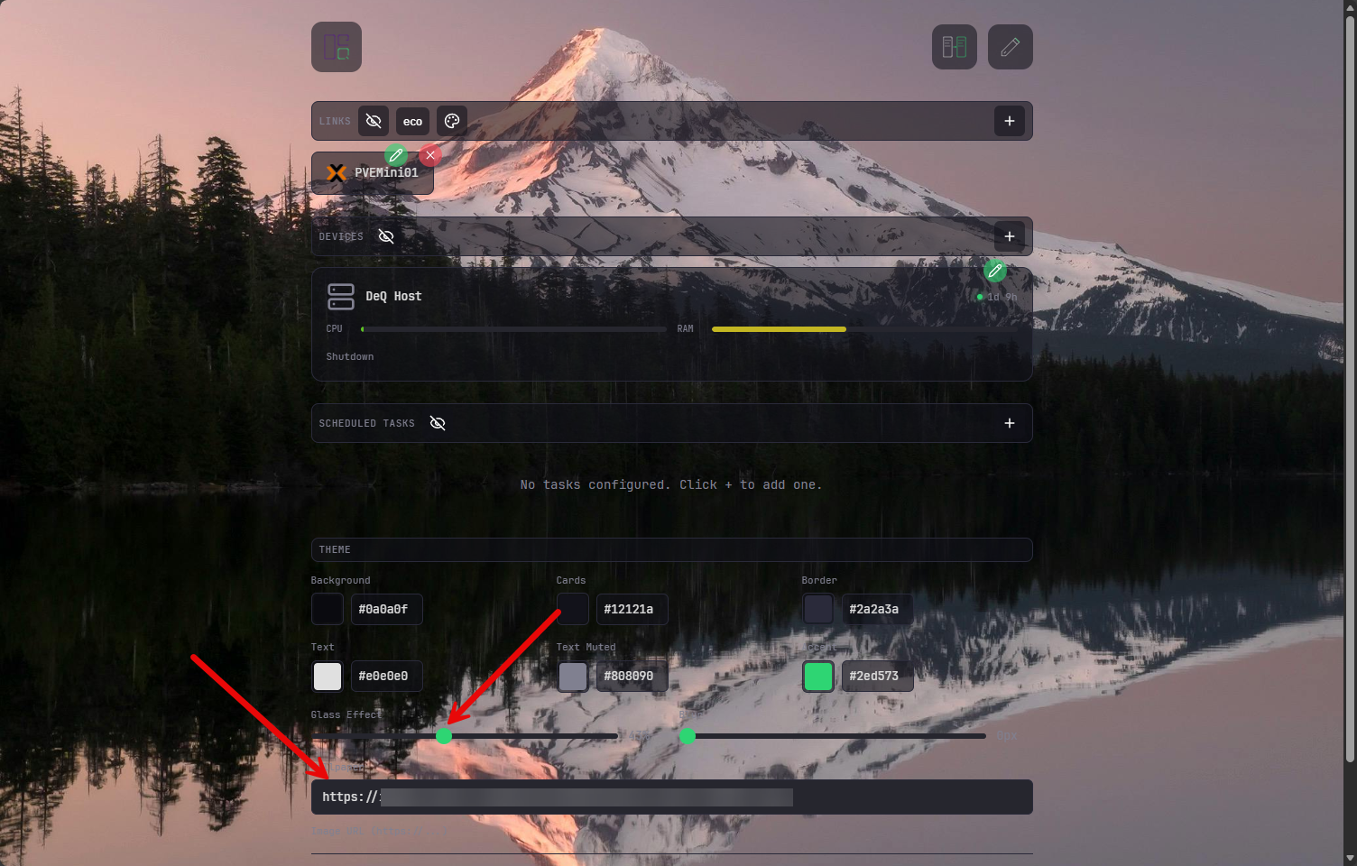 Setting background wallpaper and glass effect