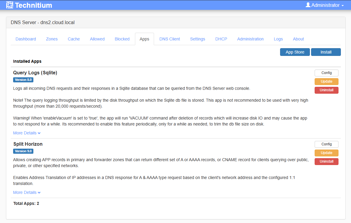 The app shows up on the secondary server