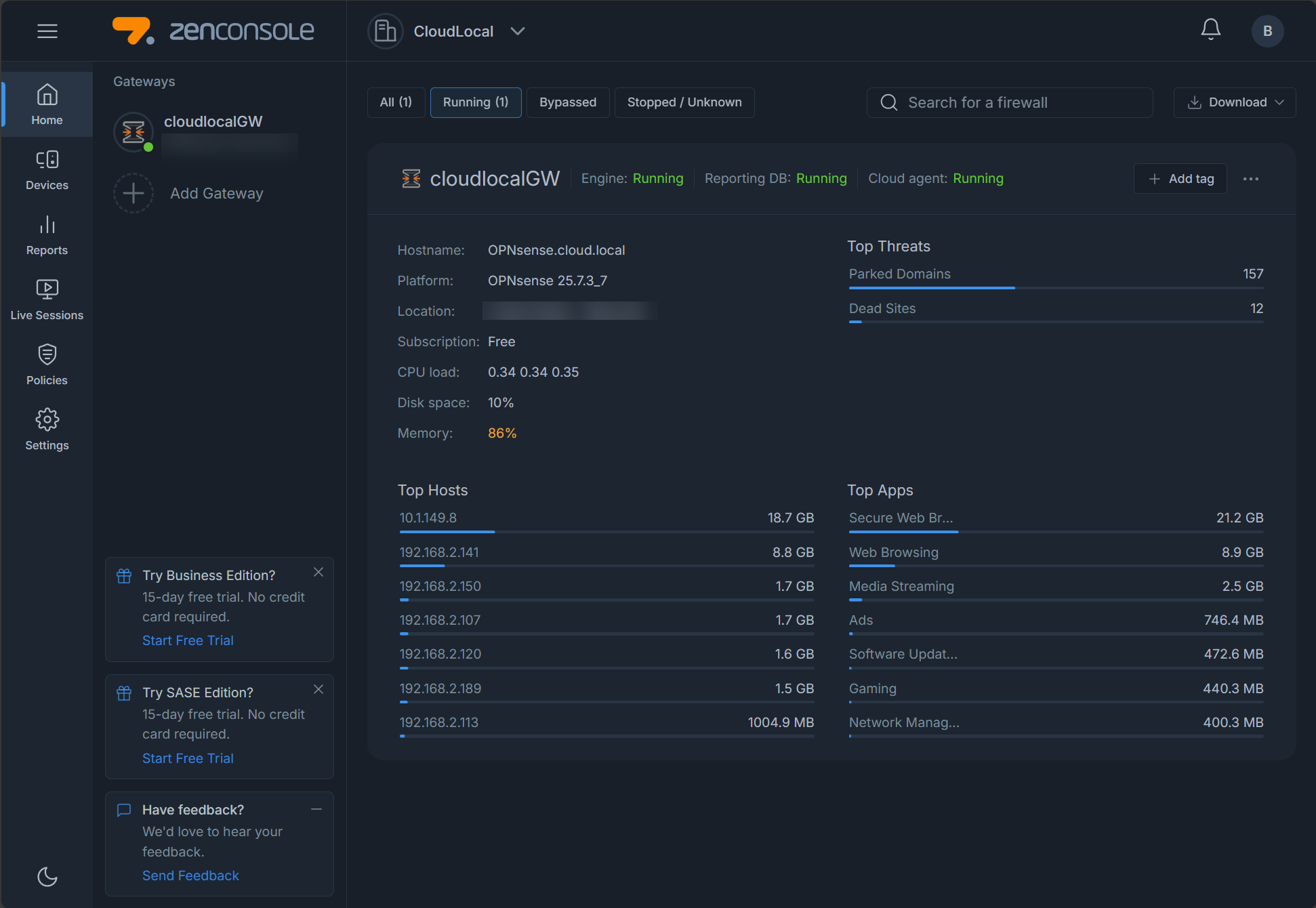 Zenarmor plugin for opnsense