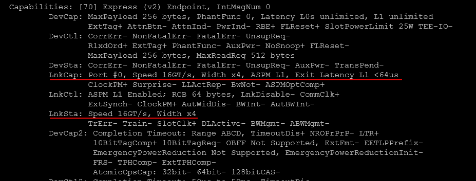 Finding the link speed capabilities