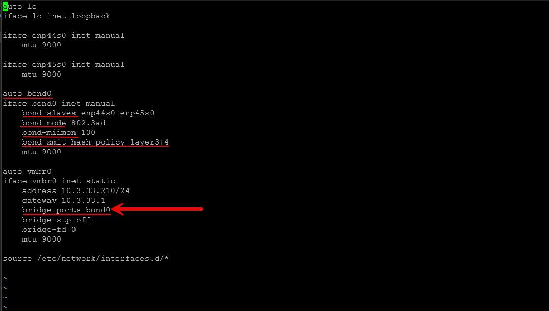 Setting up a proxmox connection to use an lacp lag