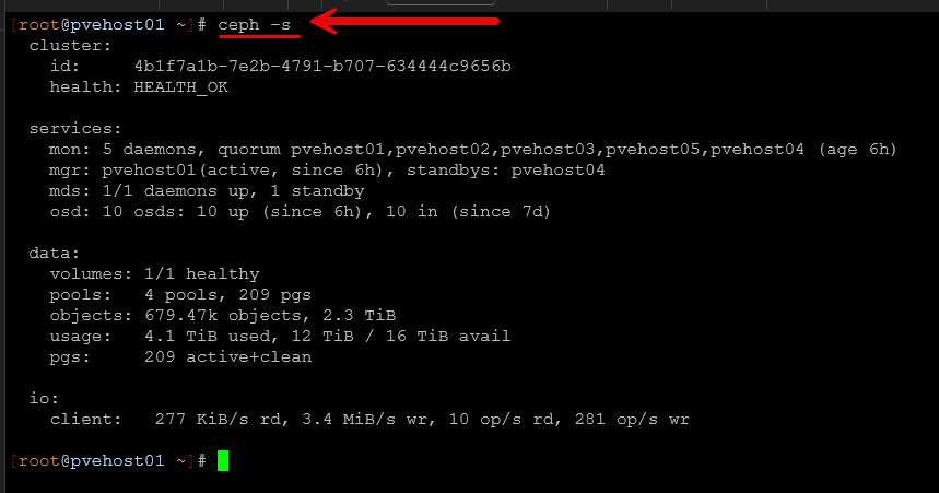 Checking the health of your proxmox ceph cluster