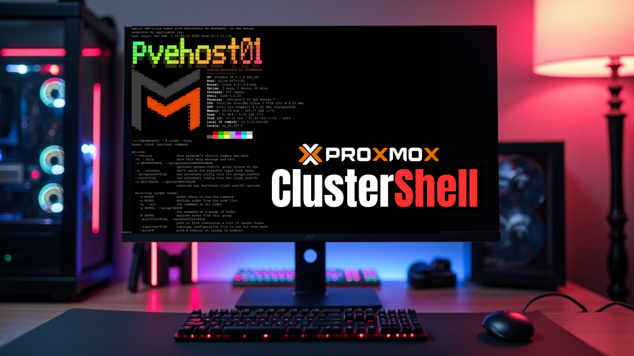 Clustershell for proxmox ve