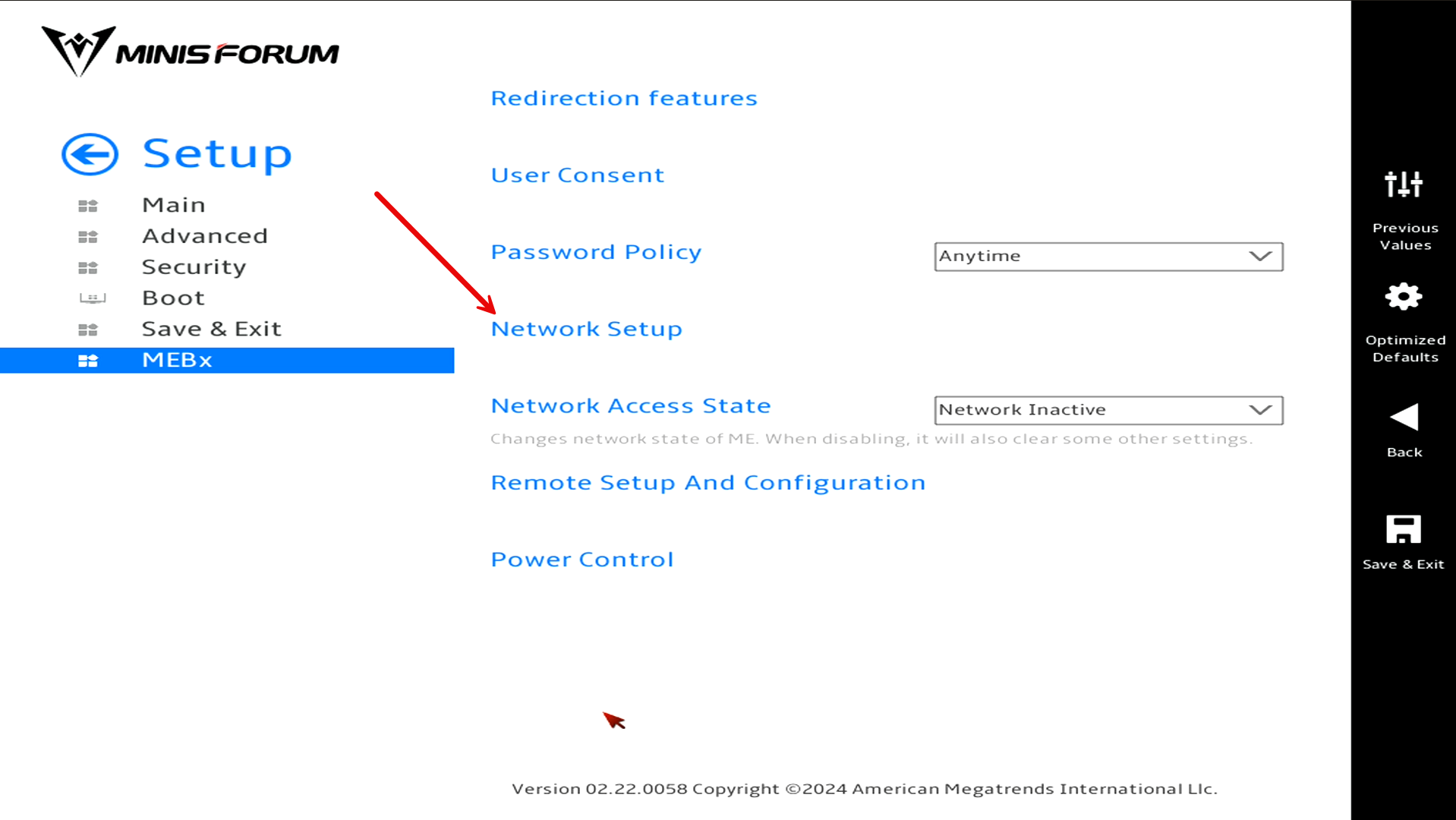Getting into the network setup
