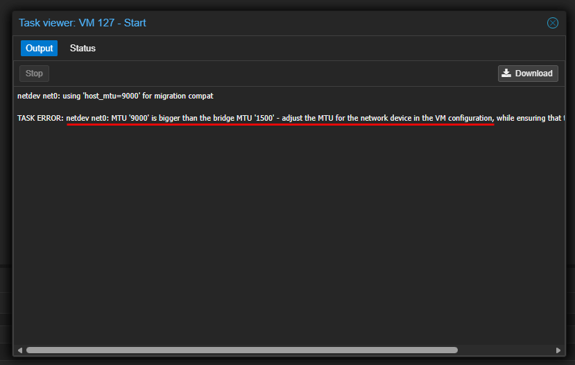 Jumbo frames mismatch between bridges on different hosts