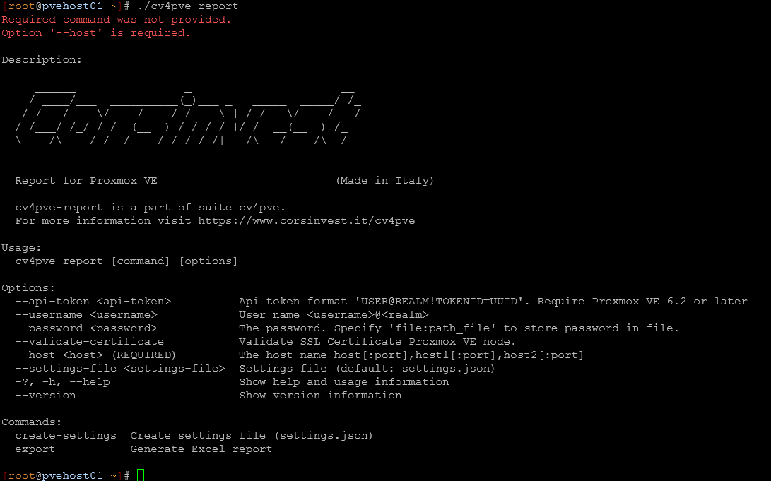 Running the cv4pve report tool