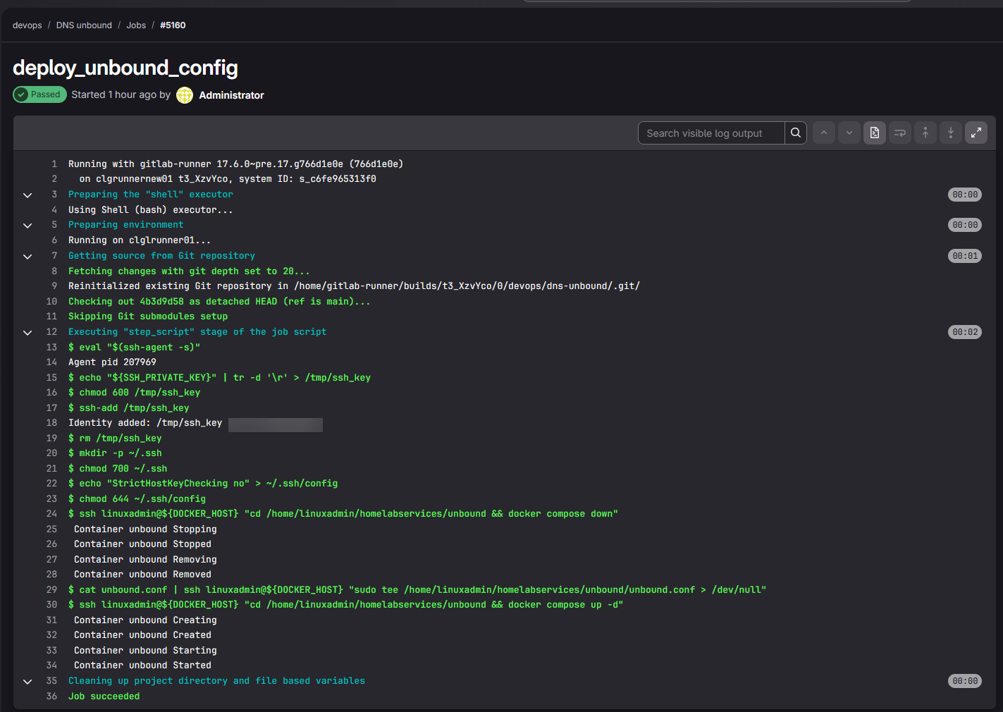 Ci cd pipeline deploying docker container config