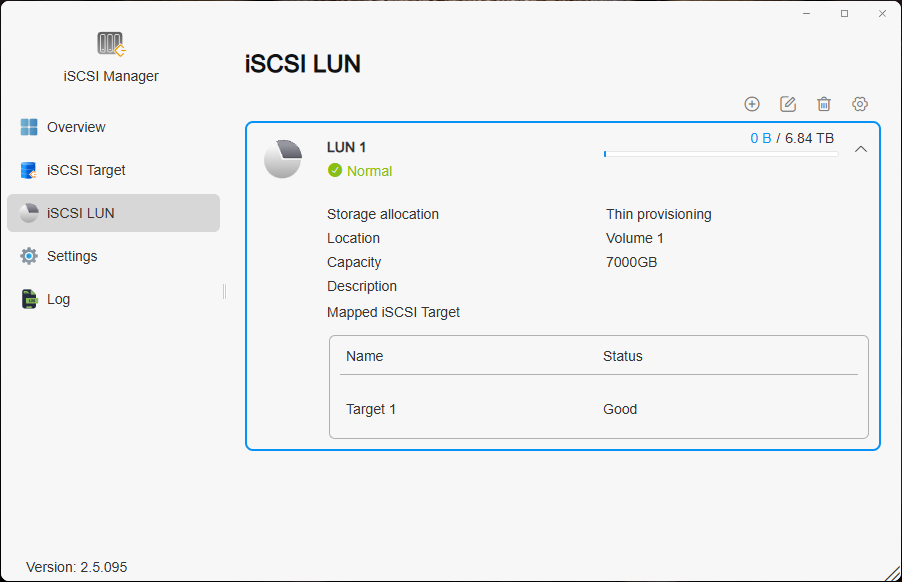Creating the iscsi lun in the terramaster terraos