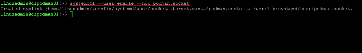 Enabling the podman api socket