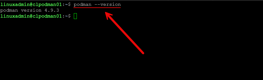 Getting the version of podman
