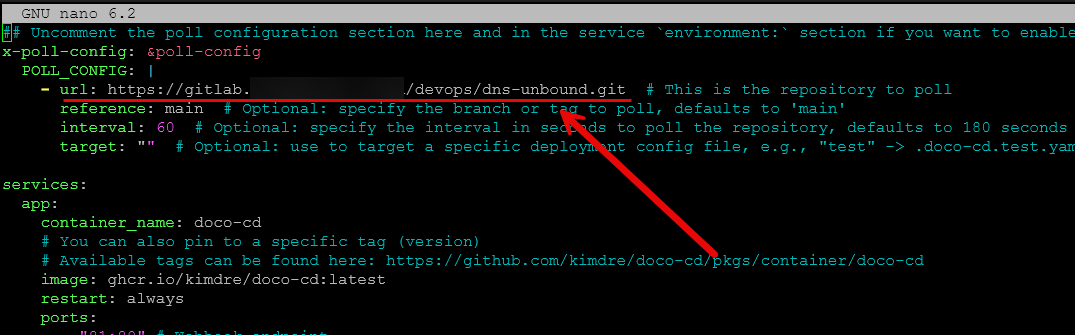 Poll configuration gitlab url for watching the repo