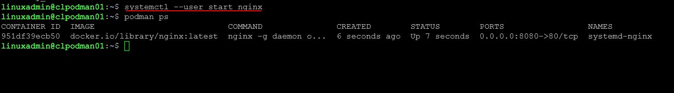 Using the quadlet file to run an nginx container