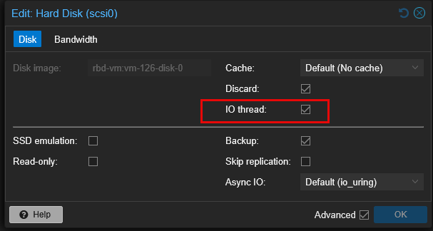 Enabling iothread
