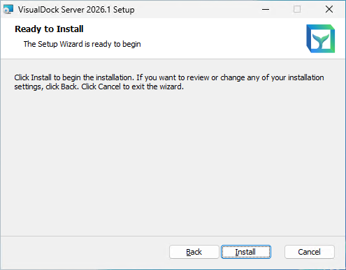 Finalize the installation of visualdock server