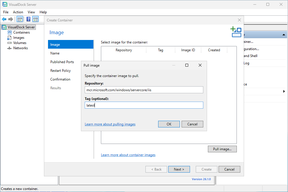 Pulling the latest iis container