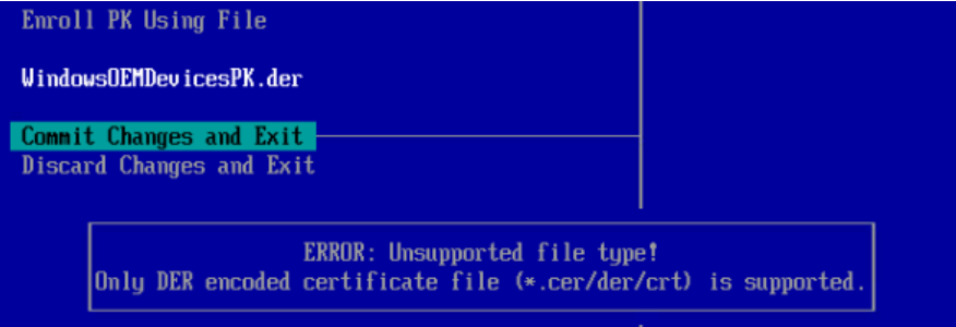 With vmware by comparison you have to manually change out the pk and kek certificates