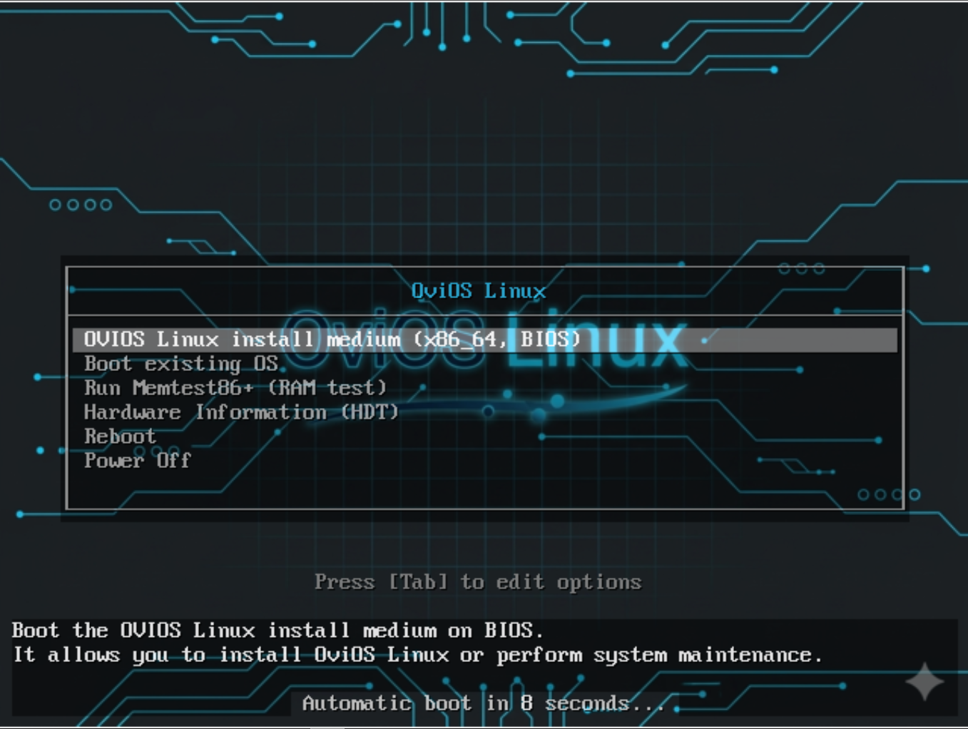Beginning the ovios v6 installation