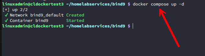 Bind9 container docker compose up