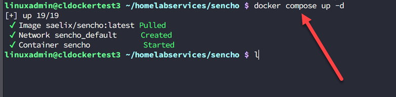 Bringing up the sencho docker compose stack