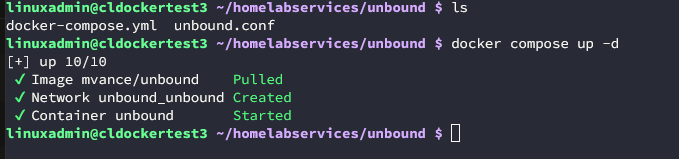 Bringing up unbound container
