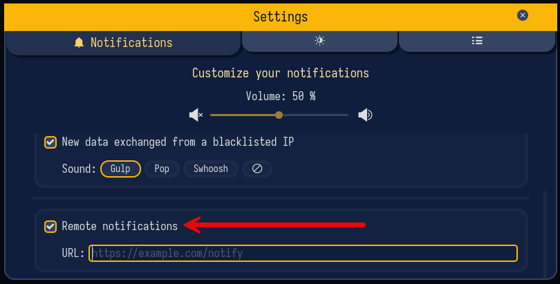 Configurable remote notifications in sniffnet