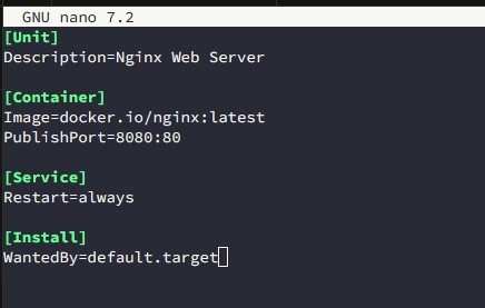 Creating a simple nginx quadlet