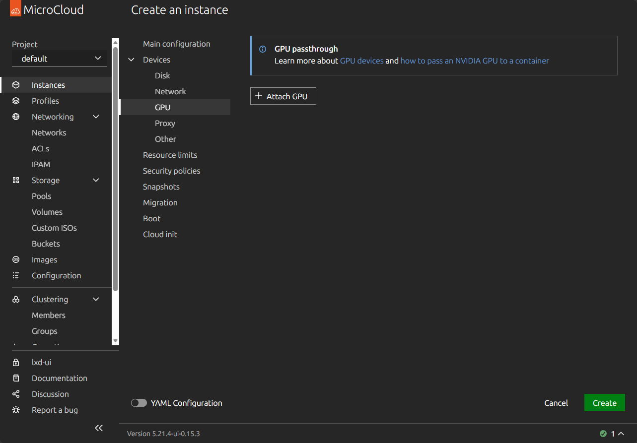 Gpu passthrough in microcloud