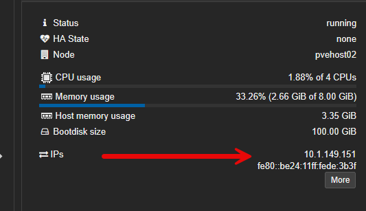 Ip information coming from qemu guest tools