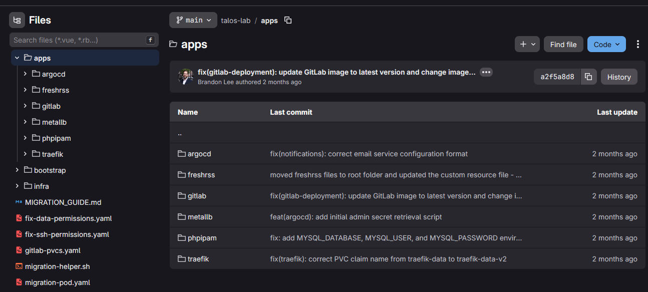 Kubernetes manifests and apps organized in my talos lab kubernetes repository