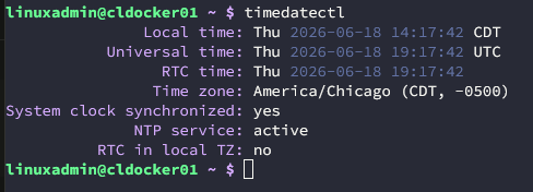 Making sure it shows ntp synchronization for time sync